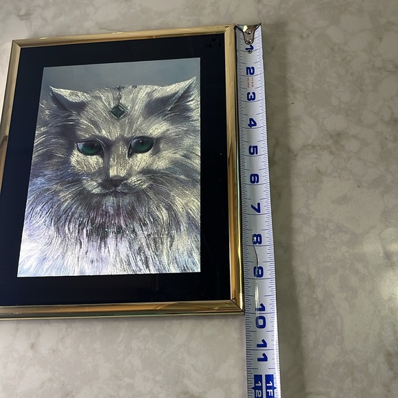 Vintage Foil Art Etchings by Sue Dawes Enchanted Creatures Cat  10”x 8” made USA - Picture 6 of 6